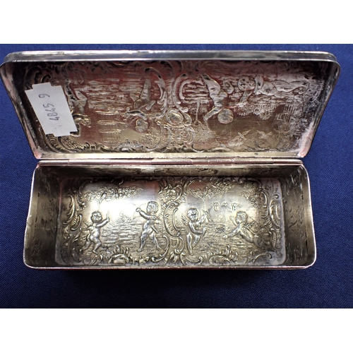 361a - A REPOUSSE SILVER BOX 12cms wide