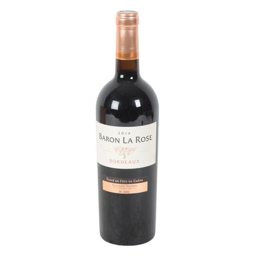 100 - BARON LA ROSE VIELLES VIGNES BORDEAUX, 2014 5 bottles, in original wooden case