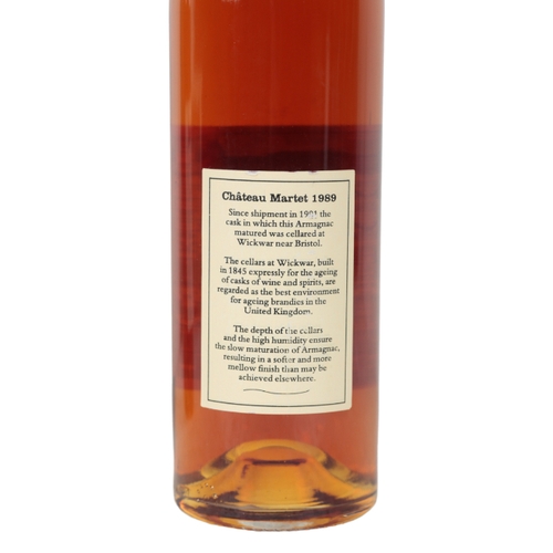 127 - CHATEAU DE MARTET BAS-ARMAGNAC, 1989 42%, 70cl, 2 bottles, in a wooden case