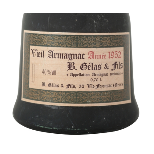 128 - VIEIL ARMAGNAC B. GELAS & FILS ANNEE 1952 40%, 70cl, single bottle