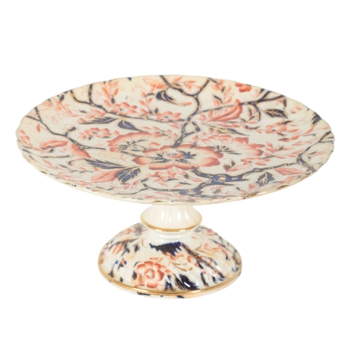 253 - A LATE VICTORIAN POTTERY DESSERT SERVICE decorated in the Imari palette with blossom, within gilt ri... 