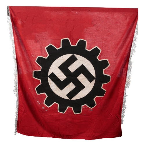 275 - A THIRD REICH GERMAN DAF (DEUTSCHE ARBEITSFRONT - GERMAN LABOUR FRONT) FLAG each side with applied b... 