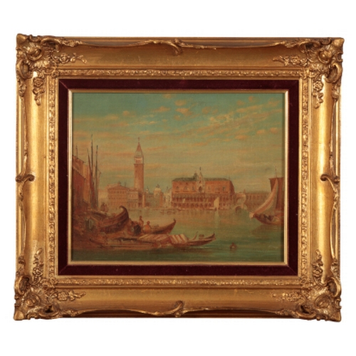 289 - ALFRED POLLENTINE (1836-1890) A pair of Venetian canal scenes signed, oils on canvas, each 23cm x 29... 