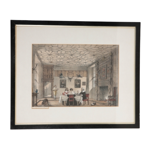 307 - JOSEPH NASH (1808-1878) 'Principal Staircase at Hatfield', coloured lithograph, 29cm x 40cm; and ele... 