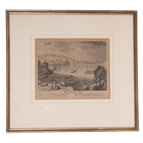 309 - A GROUP OF FOUR ENGRAVINGS including an image of Solitude palace, 8cm x 12cm, a rural scene from Pul... 