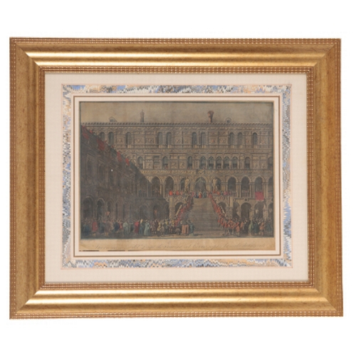 321 - GIOVANNI ANTONIO CANAL 'CANALETTO' (1697-1768)  A GROUP OF FOUR VENETIAN SCENES coloured engravings,... 