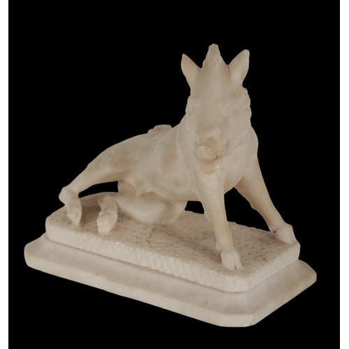 376 - A CARVED ALABASTER MODEL OF THE UFFIZI BOAR 'IL PORCELLINO' after the copy of the original by Pietro... 