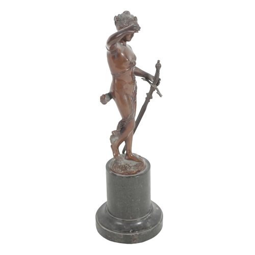 382 - AFTER HERMANN EICHBERG (act.c.1900) A BRONZE FIGURE OF JUSTICE late 19th/early 20th century, signed ... 