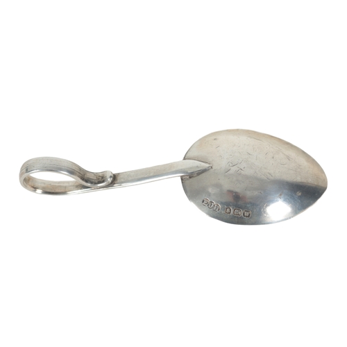 39 - A GEORGE VI SILVER CADDY SPOON by EJ Houlston, Birmingham 1921, with loop terminal, 9.3cm long