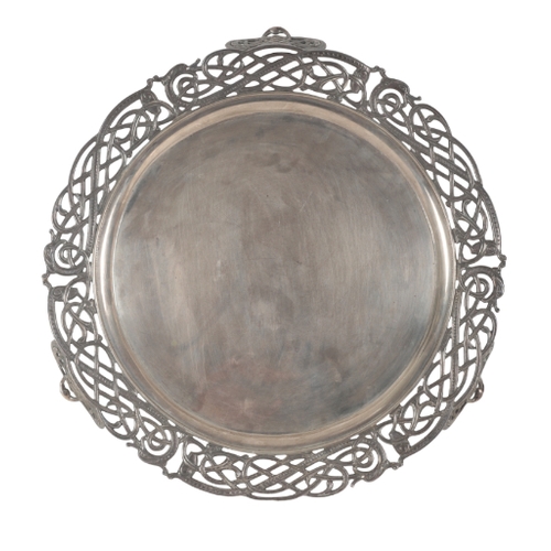 41 - A 20TH CENTURY IRISH SILVER SALVER by Royal Irish Silver Co, Dublin, 1970, decorated in the Art Nouv... 