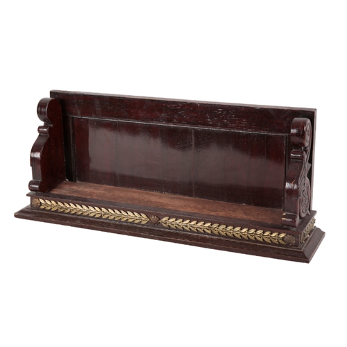 410 - A REGENCY GRAINED ROSEWOOD BOOKSHELF in the manner of Gillows, with carved and scrolled sides, the s... 