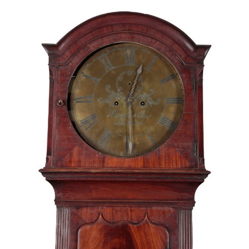 450 - ROSKELL & SON OF LIVERPOOL: A GEORGE III MAHOGANY LONGCASE CLOCK early 19th Century, the 36cm dial f... 