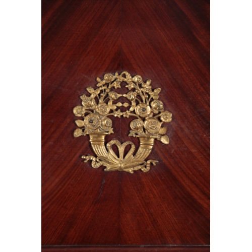 478 - AN EMPIRE STYLE FLAMED MAHOGANY AND GILT METAL MOUNTED PIER MIRROR late 19th century, 149cm high x 7... 