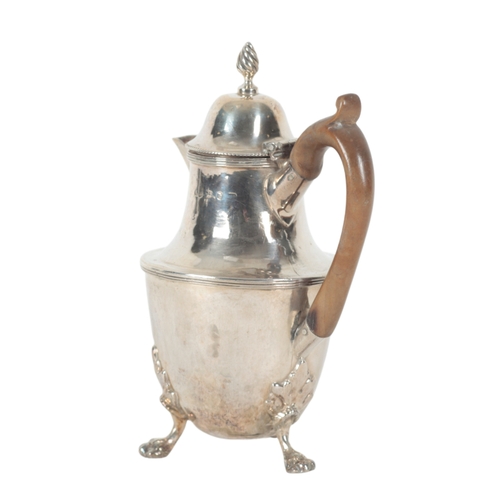 51 - A VICTORIAN SILVER MINIATURE HOT WATER POT by Nathan & Hayes, Birmingham 1892, of 18th Century desig... 