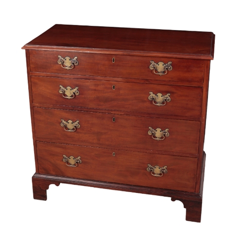 511 - A GEORGE III MAHOGANY CHEST OF DRAWERS late 18th century, with a moulded rectangular top over gradua... 