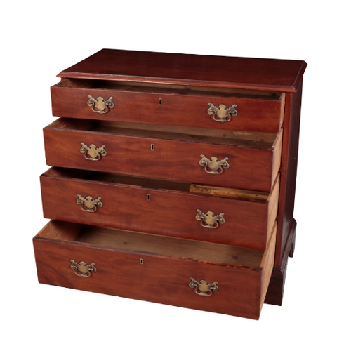 511 - A GEORGE III MAHOGANY CHEST OF DRAWERS late 18th century, with a moulded rectangular top over gradua... 