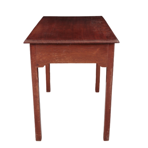 512 - A GEORGE III MAHOGANY SIDE TABLE 18th century, the rectangular top over a single frieze drawer, on m... 