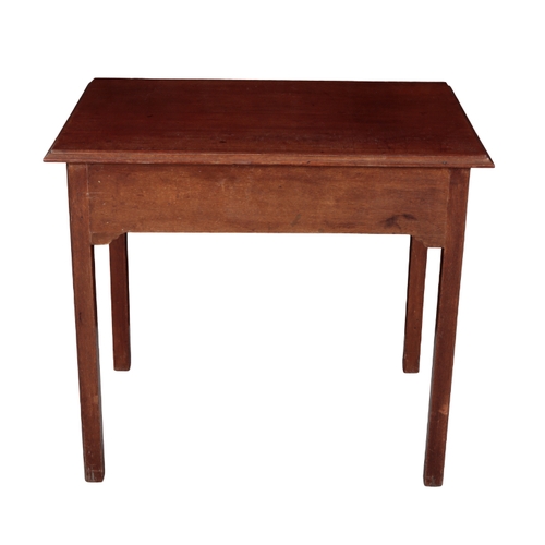 512 - A GEORGE III MAHOGANY SIDE TABLE 18th century, the rectangular top over a single frieze drawer, on m... 