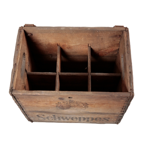 534 - A GROUP OF NINE VINTAGE CRATES including two Glenmorangie Single Malt crates, 21cm high, a Schweppes... 