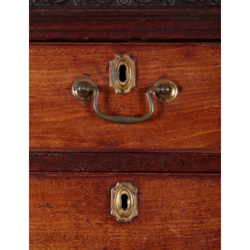 541 - A GEORGE III MAHOGANY CHEST ON CHEST 18th century, the upper section with a moulded cornice over a f... 