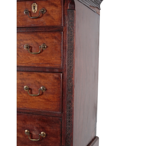 541 - A GEORGE III MAHOGANY CHEST ON CHEST 18th century, the upper section with a moulded cornice over a f... 