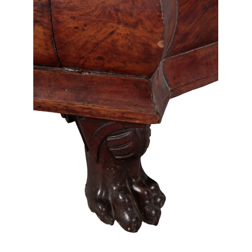 543 - A DUTCH WALNUT CABINET 19th century, the shaped and moulded pediment centred by a carved foliate spr... 