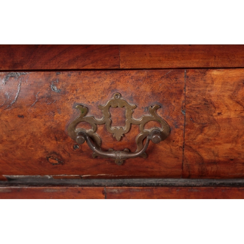 543 - A DUTCH WALNUT CABINET 19th century, the shaped and moulded pediment centred by a carved foliate spr... 