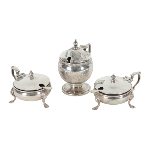 64 - A GEORGE V SILVER FIVE PIECE CRUET SET by Mappin & Webb, Birmingham 1935, comprising two lidded must... 