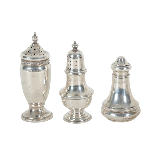 64 - A GEORGE V SILVER FIVE PIECE CRUET SET by Mappin & Webb, Birmingham 1935, comprising two lidded must... 