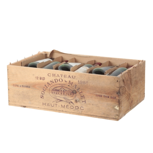 93 - CHATEAU SOCIANDO-MALLET HAUT MEDOC 1986 a case of twelve 75cl bottles