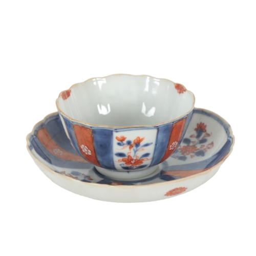 213a - A 19TH CENTURY IMARI DECORATED PORCELAIN TEABOWL AND SAUCER, probably Japanese, decorated with alter... 