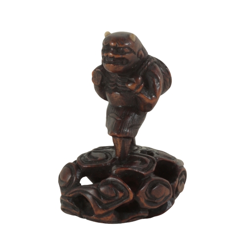 63 - A GROUP OF FIVE JAPANESE NETSUKE Edo period and later, including a figure of Raijin on a cloud, 4.5c... 