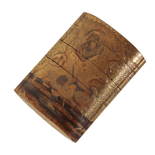 65 - A JAPANESE GOLD-LACQUER FOUR-CASE INRO late Edo or early Meiji period, one side decorated with a sce... 