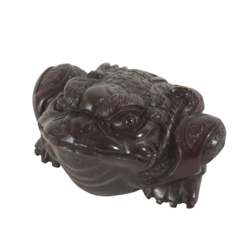 85 - A GROUP OF FOUR JAPANESE NETSUKE all signed, the tallest, a monkey on one leg, 7cm high, the toad 2.... 