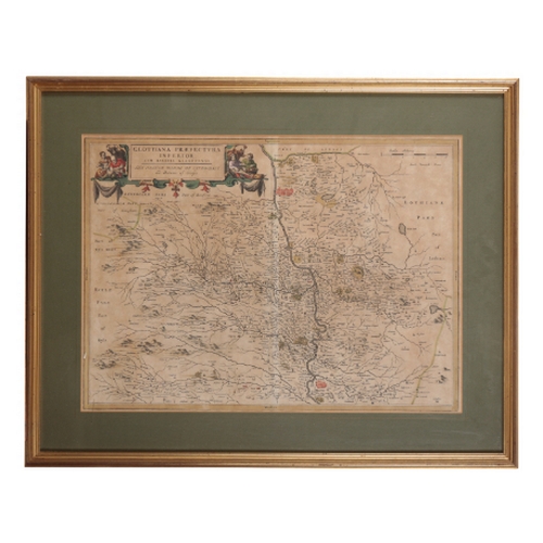 232 - ROBERT, âCARTE DES GRANDES ROUTES DâANGLETERREâ¦.â coloured engraving, 47cm x 57cm, in later ... 