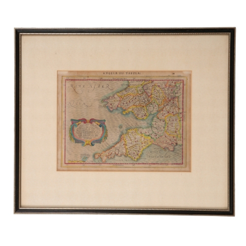 232 - ROBERT, âCARTE DES GRANDES ROUTES DâANGLETERREâ¦.â coloured engraving, 47cm x 57cm, in later ... 