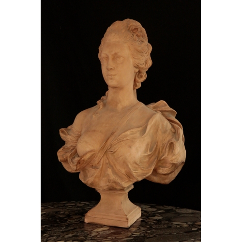 261 - LEON ERNEST DRIVIER (1878-1851), PORTRAIT BUST OF MARIE ANTOINETTE terracotta, signed, 80cm high x 5... 