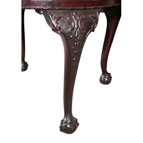 293 - A GEORGE II STYLE MAHOGANY DRUM TABLE the circular top with a gilt-tooled leather inset writing surf... 