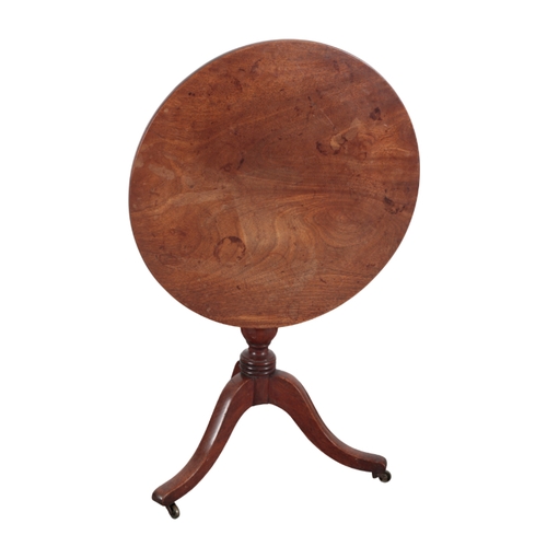 301 - A TILT-TOP TRIPOD TABLE 18th century and later, the circular top on a turned stem, with downswept le... 