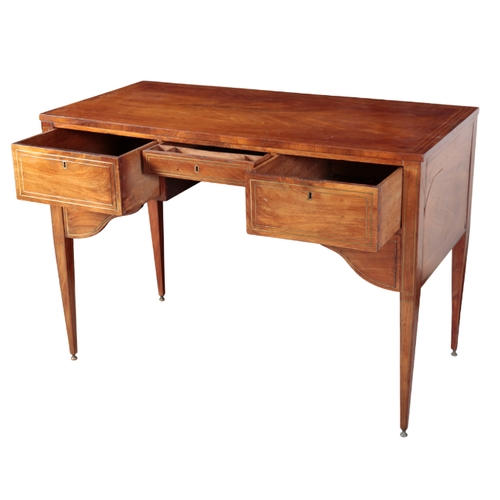 329 - AN EARLY 19TH CENTURY CONTINENTAL LADIES MAHOGANY WRITING DESK inlaid throughout with boxwood and br... 