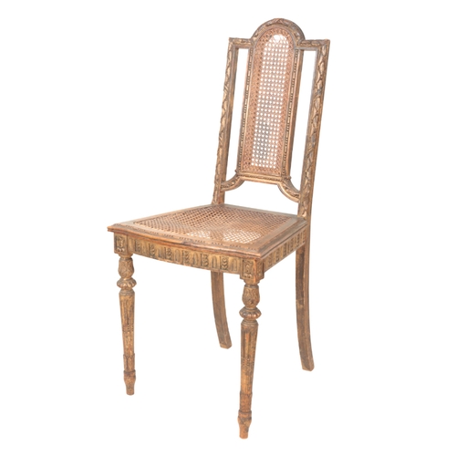 357 - A PAIR OF GILTWOOD HALL CHAIRS 92cm high x 42cm wide (2)