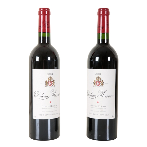 375 - CHATEAU MUSAR 2004 two 75cl bottles, and two other 75cl bottles of red wine - Mouton Cadet St Emilio... 