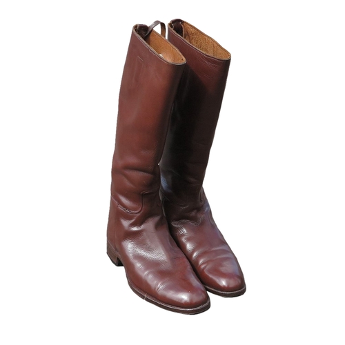 375 - A PAIR OF BROWN LEATHER RIDING BOOTS size 7

Provenance: A Private Collection of Clothing & Accessor... 