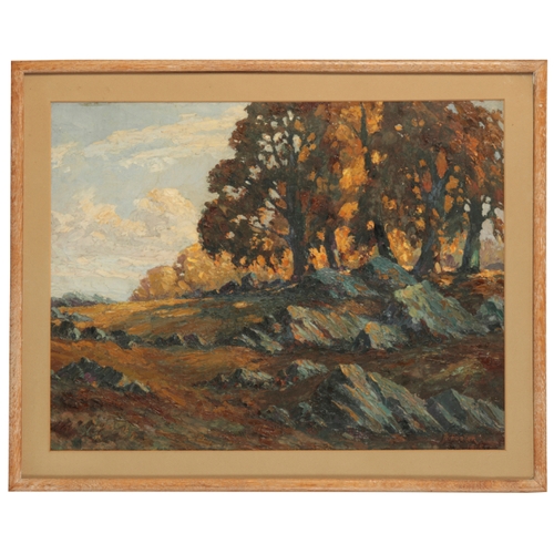 312 - A FOSTER (19th/20th Century) Landscape with trees signed and dated 1915 lower right, oil with impast... 