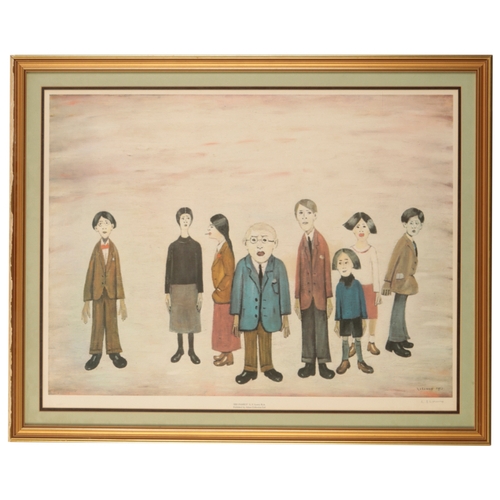 316 - *LAURENCE STEPHEN LOWRY (1887-1976) 'His Family' signed in pencil to the margin lower right, Fine Ar... 