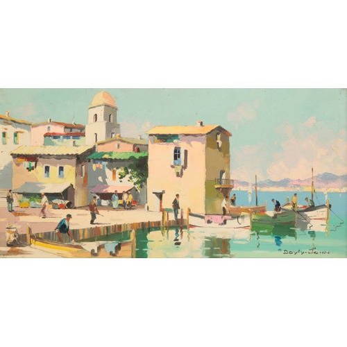 324 - *CECIL ROCHFORT D'OYLY JOHN (1906 - 1993) A Mediterranean harbour scene signed lower right, oil on c... 