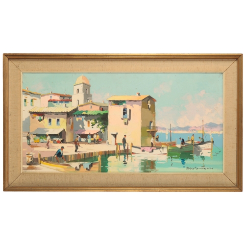 324 - *CECIL ROCHFORT D'OYLY JOHN (1906 - 1993) A Mediterranean harbour scene signed lower right, oil on c... 