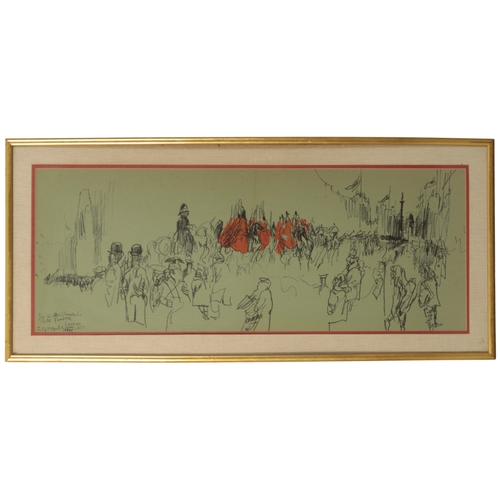 326 - *FELIKS TOPOLSKI (1907-1989) 'Sir Winston Churchill's State Funeral, London 30th January 1965' litho... 