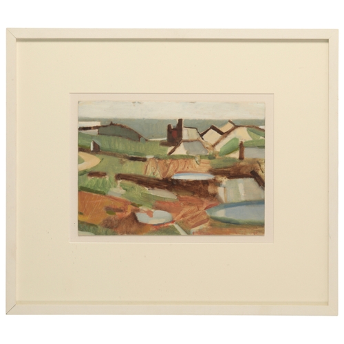 333 - ENGLISH SCHOOL, 20TH CENTURY A Cornish landscape with mine oil on board, 20.5cm x 29cm