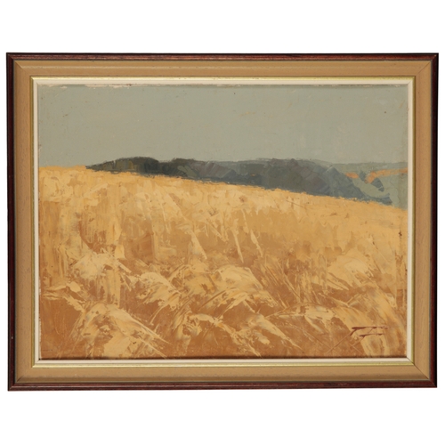 336 - *JAMES FRY (1911-1985) Cornfield landscape monogrammed lower right, oil on board, 30cm x 40.5cm